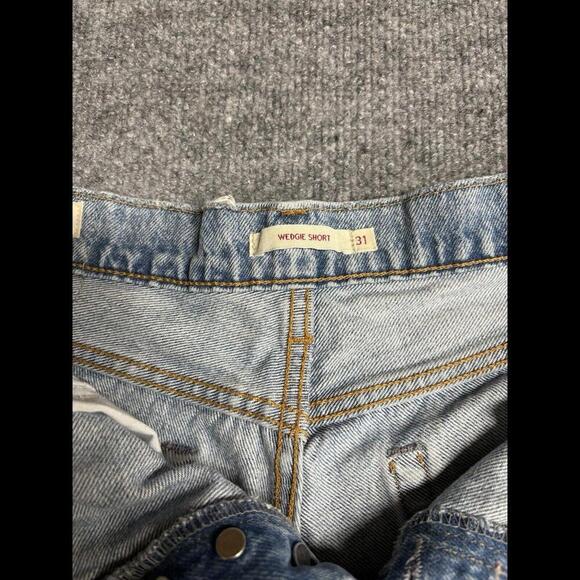 Levi’s Wedgie Short High Rise Distressed button fly denim jean cutoff shorts - Picture 3 of 6